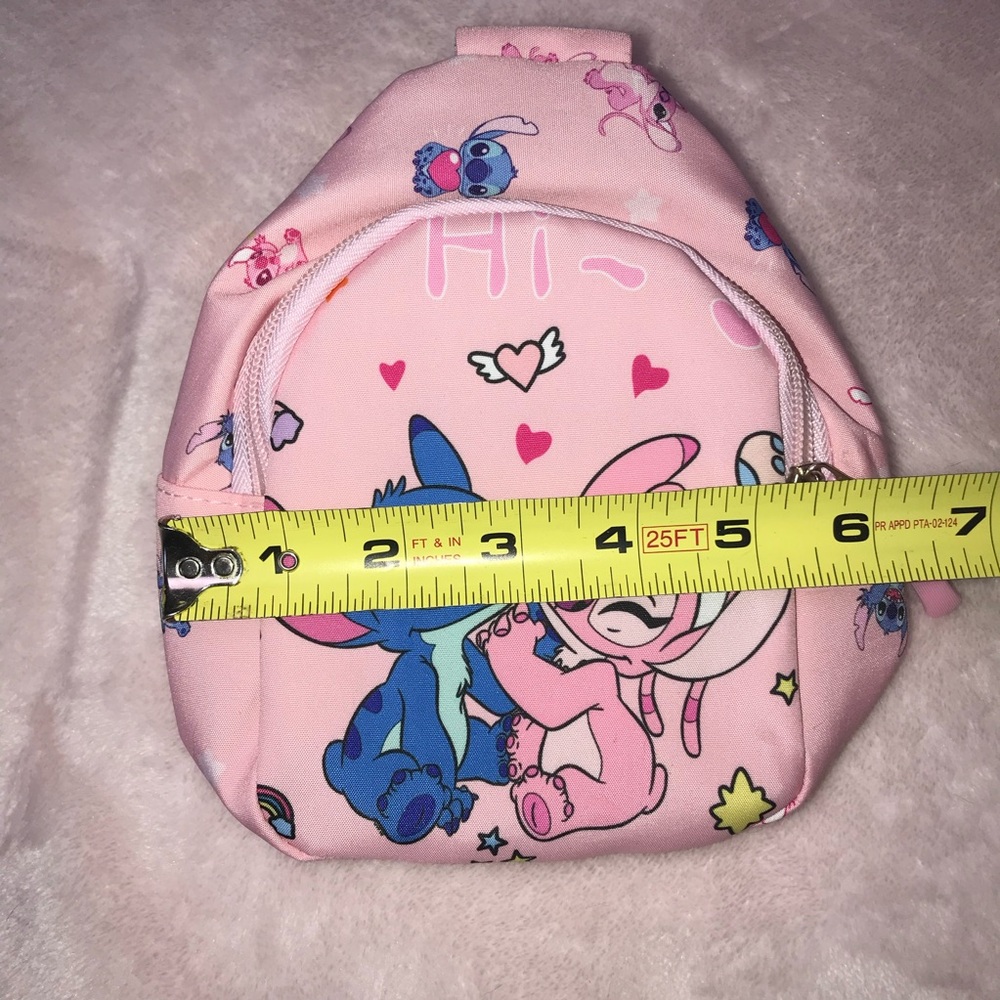 Stitch & Angela Heart Pink Small Sling Bag Backpack New without Tags - Picture 13 of 13